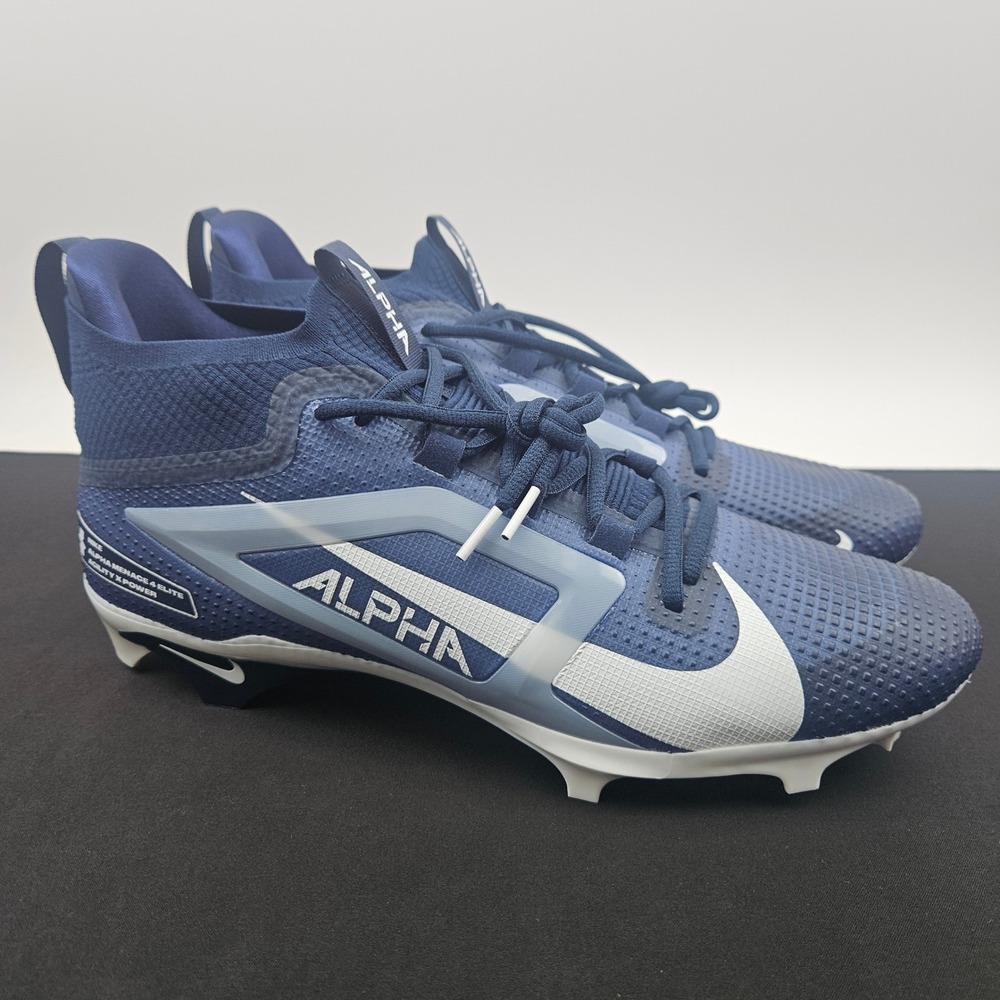 Nike Alpha Menace 4 Elite Football Cleats Blue White FZ7701-400 Mens 14.5 New